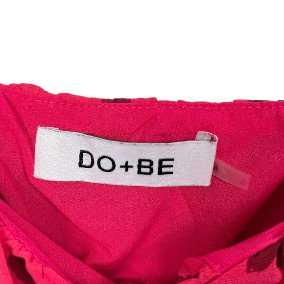 DO+BE Smocked Y2K Tank Top Womens Medium Pink Floral Sleeveless Boho - Picture 3 of 8